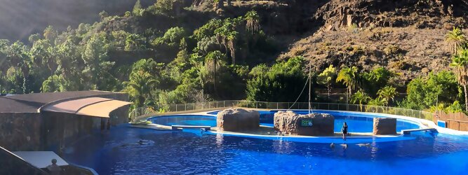 Der Palmitos Park auf Gran Canaria. Nach einem Großbrand im Jahr 2007 wurde die Anlage nach umfangreichen Renovierungsarbeiten im August 2008 wiedereröffnet. Es beherbergt die größte Schmetterlingssammlung Europas und das größte Orchideenhaus der Kanarischen Inseln. Vögel, Reptilien und Säugetiere sowie Tiere im Aquarium können bestaunt werden. Ein besonderes Highlight ist das Delfinschutzgebiet mit Delfinshow. Die 20 Hektar große Anlage in Maspalomas wurde erstmals 1978 eröffnet. Der Palmitos Park befindet sich im Barranco de los Palmitos in Maspalomas. Der Park liegt etwa 11 km von Maspalomas entfernt und ist in weniger als 20 Minuten mit dem Auto zu erreichen. Den Streckenplan finden Sie auf der Website zum downloaden. Kostenlose Parkplätze stehen auf dem angrenzenden Parkplatz zur Verfügung.